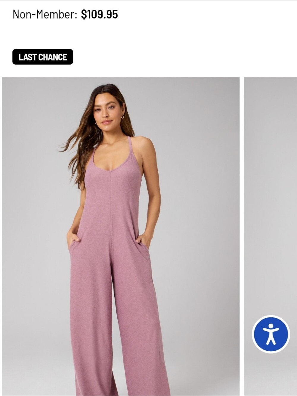 Fabletics PureLuxe Kick Flare Jumpsuit Pink Large